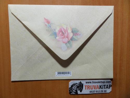 Çiçek Desenli Mektup Zarfı