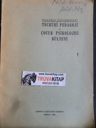 Tecrübi Pedagoji Ve Çocuk Psikoloji Bülteni