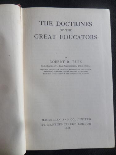 Doctrines Of The Great Educators Robert R. Rusk