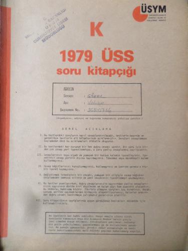 1979 - ÜSS Soru Kitapçığı