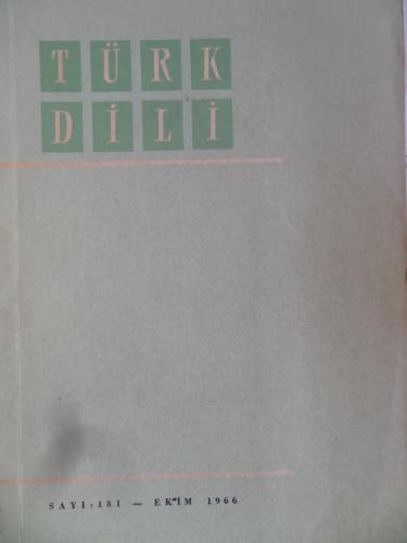 Türk Dili Dergisi 1966 / 181