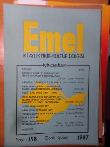 Emel İki Aylık Fikir - Kültür Dergisi 1987 / 158