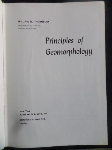 Principles of Geomorphology William D. Thornbury