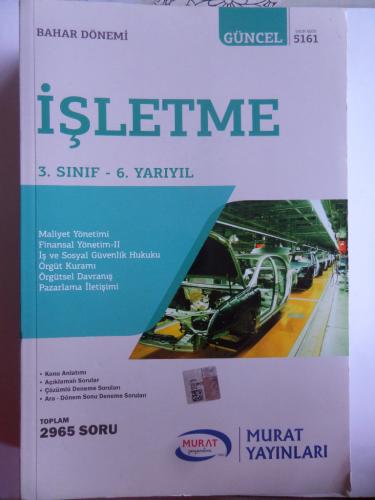 3. Sınıf İşletme Bahar Dönemi 6. Yarıyıl