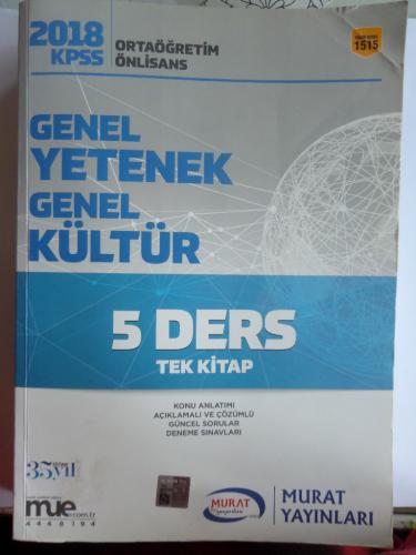 KPSS Genel Yetenek Genel Kültür 5 Ders Tek Kitap (Ön Lisans)
