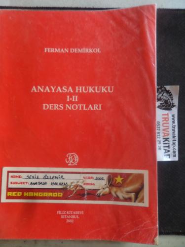 Anayasa Hukuku I-II Ders Notları