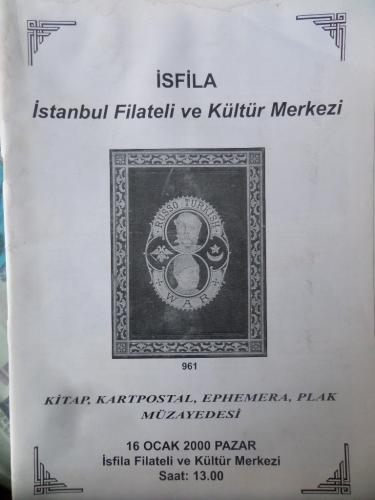 İsfila Kitap Kartpostal Ephemera Plak Müzayedesi 2000 / Ocak