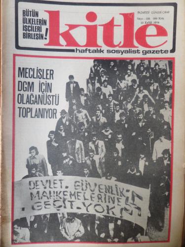 Kitle Gazetesi 13 Eylül 1976 - Meclisler DGM İçin Olağanüstü Toplanıyor