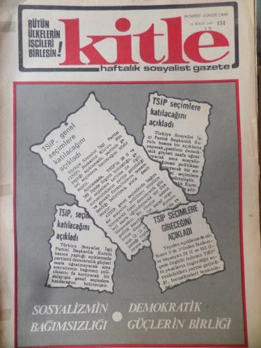 Kitle Gazetesi 14 Mart 1977 - Sosyalizmin Bağımsızlığı Demokratik Güçlendirme Birliği
