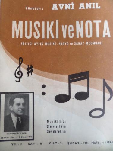 Musiki ve Nota Eğitici Aylık Musiki Mecmuası 1971 / 16