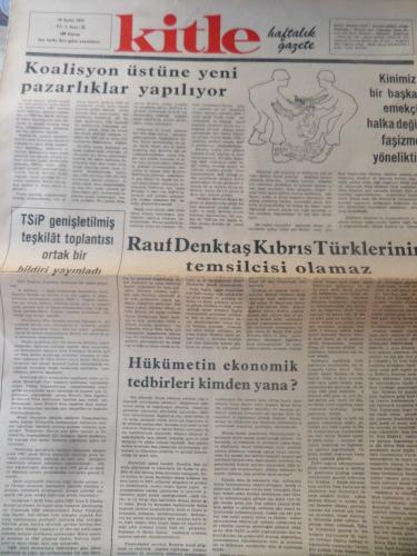 Kitle Gazetesi 10 Eylül 1974 - Koalisyon Üstüne Yeni Pazarlıklar Yapılıyor