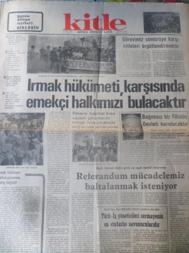 Kitle Gazetesi 26 Kasım 1974 - Irmak Hükümeti Karşısında Emekçi Halkımızı Bulacaktır