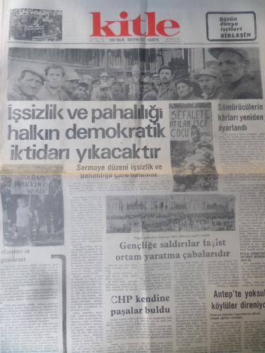 Kitle Gazetesi 3 Aralık 1974 - İşsizlik ve Pahalılığı Halkın Demokratik İktidarı Yıkacaktır