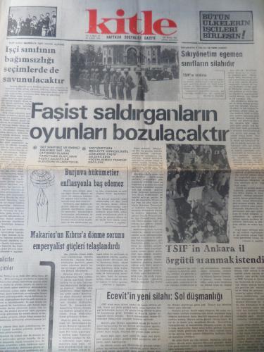 Kitle Gazetesi 10 Aralık 1974 - Faşist Saldırganların Oyunları Bozulacaktır