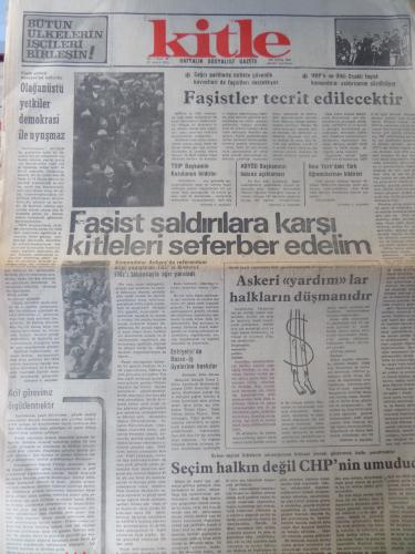 Kitle Gazetesi 17 Aralık 1974 - Faşist Saldırılara Karşı Kitleleri Seferber Edelim