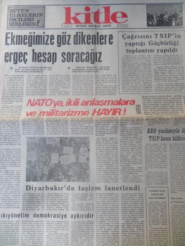 Kitle Gazetesi 11 Şubat 1975 - Ekmeğimize Göz Dikanlere Ergeç Hesap Soracağız