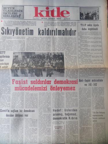 Kitle Gazetesi 25 Şubat 1975 - Sıkıyönetim Kaldırılmalıdır