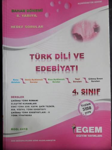 4. Sınıf 8. Yarıyıl Bahar Dönemi Türk Dili ve Edebiyatı Hedef Sorular