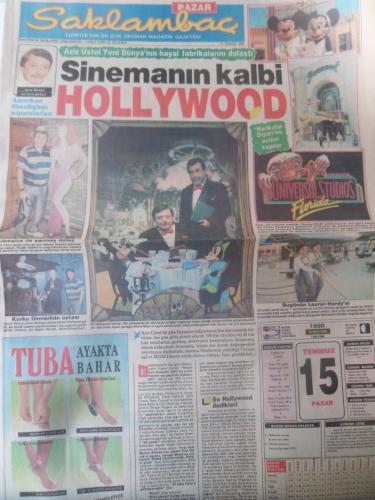Saklambaç Gazetesi 15 Temmuz 1990 - Sinemanın Kalbi Hollywood