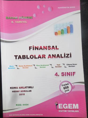 4. Sınıf 8. Yarıyıl Bahar Dönemi Finansal Tablolar Analizi Konu Anlatı
