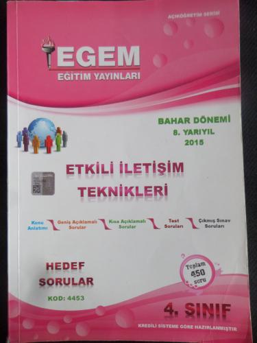 4. Sınıf 8. Yarıyıl Bahar Dönemi Etkili İletişim Teknikleri Hedef Sorular