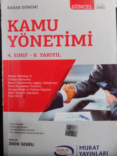 4. Sınıf 8. Yarıyıl Kamu Yönetimi Ana Kaynak (Yayın Kodu 5481)