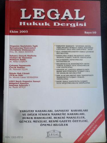 Legal Hukuku Dergisi 2003 / 10