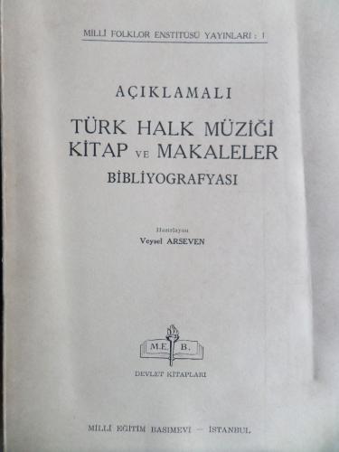 Açıklamalı Türk Halk Müziği Kitap ve Makaleler Bibliyografyası