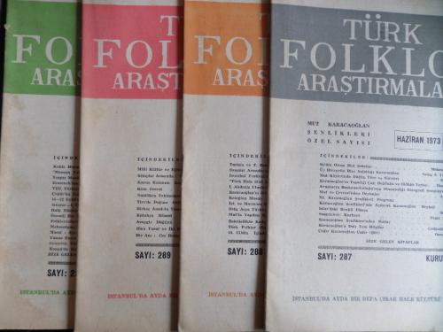 Türk Folklor Araştırmaları Dergisi 1973 / 4 Adet
