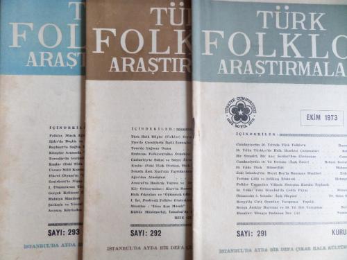 Türk Folklor Araştırmaları Dergisi 1973 / 3 Adet