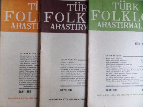 Türk Folklor Araştırmaları Dergisi 1974 / 3 Adet