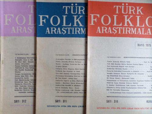 Türk Folklor Araştırmaları Dergisi 1975 / 3 Adet