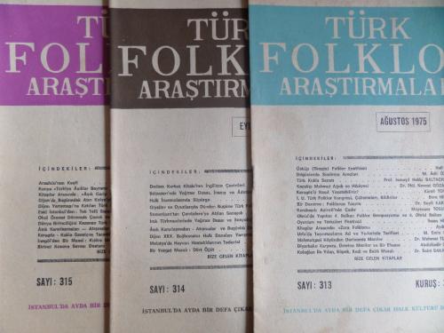 Türk Folklor Araştırmaları Dergisi 1975 / 3 Adet
