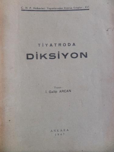 Tiyatroda Diksiyon İ. Galip Arcan
