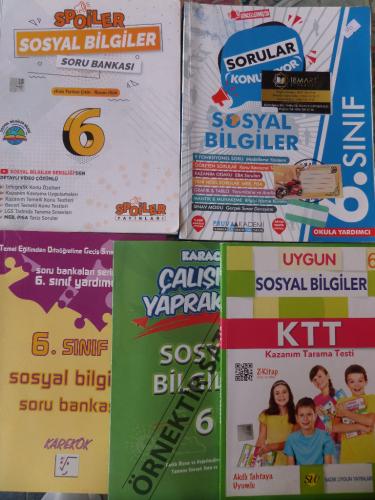 6. Sınıf Sosyal Bilgiler Okula Yardımcı Sınavlara Hazırlık Kitapları / 5 Adet
