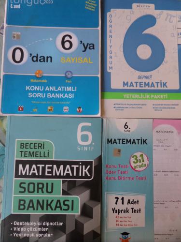 6. Sınıf Matematik Okula Yardımcı Sınavlara Hazırlık Kitapları / 4 Adet